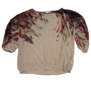 Cleo Tan Sheer 3/4 Sleeve Blouse